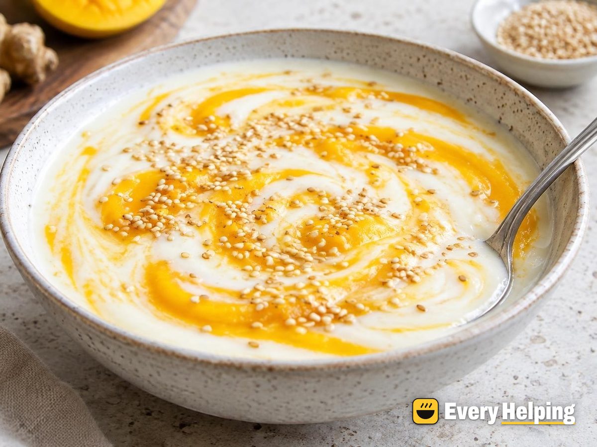 Pourable Skim Yogurt with Ginger-Mango Swirl