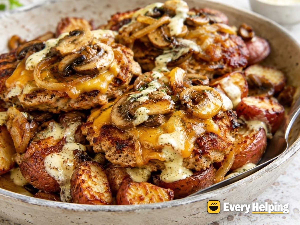 Smoky Turkey Smash Burgers over Crispy Potatoes