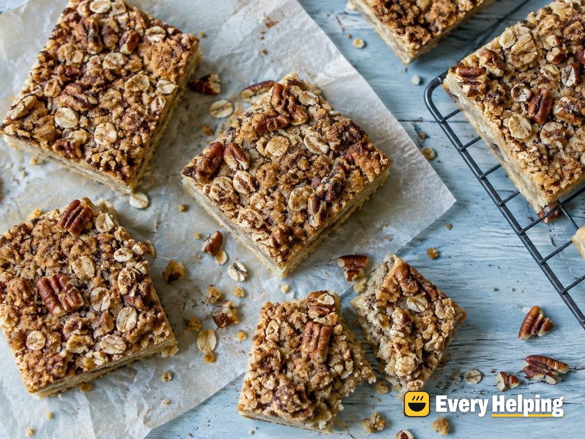 Cardamom Pecan Oat Shortbread Bars