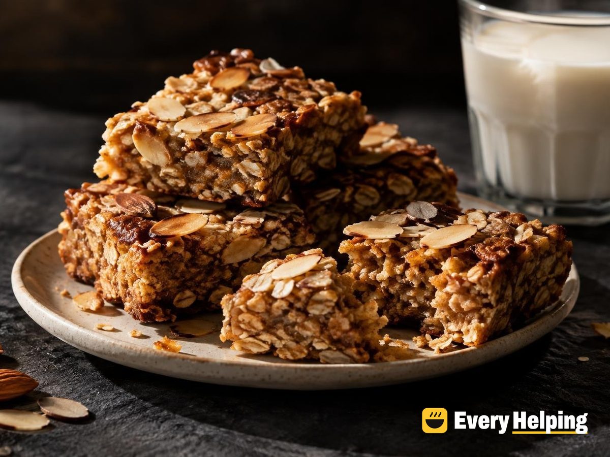 Almond Butter Honey Oat Bars with Toasted Almonds