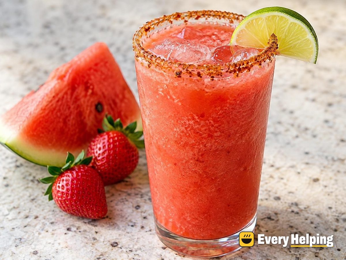 Watermelon-Strawberry Agua Fresca with Tajín-Style Rim