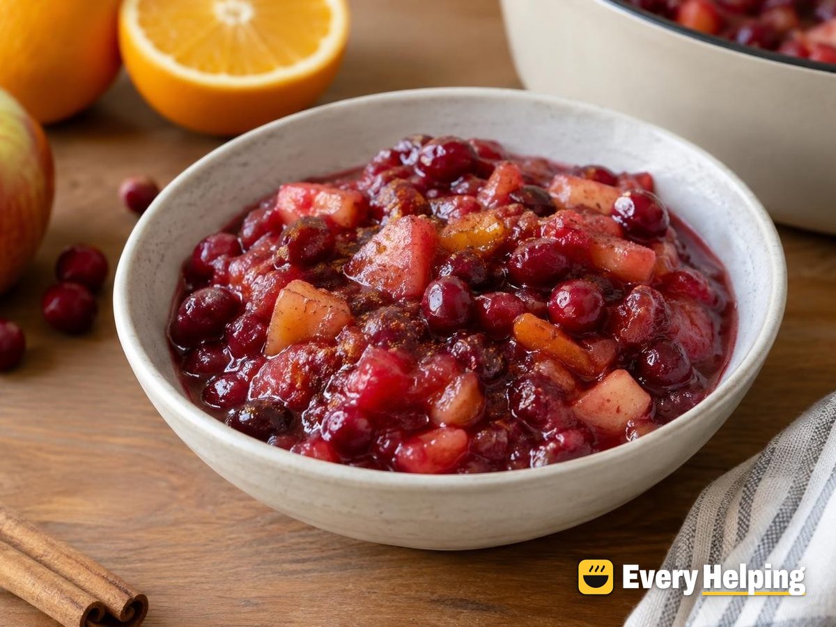 Maple Orange Cranberry Sauce with Apple