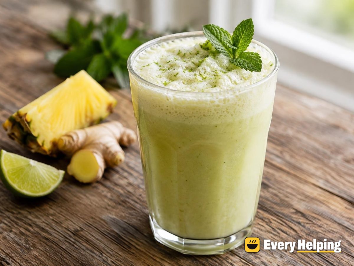 Frothy Pineapple-Ginger Green Tea Latte